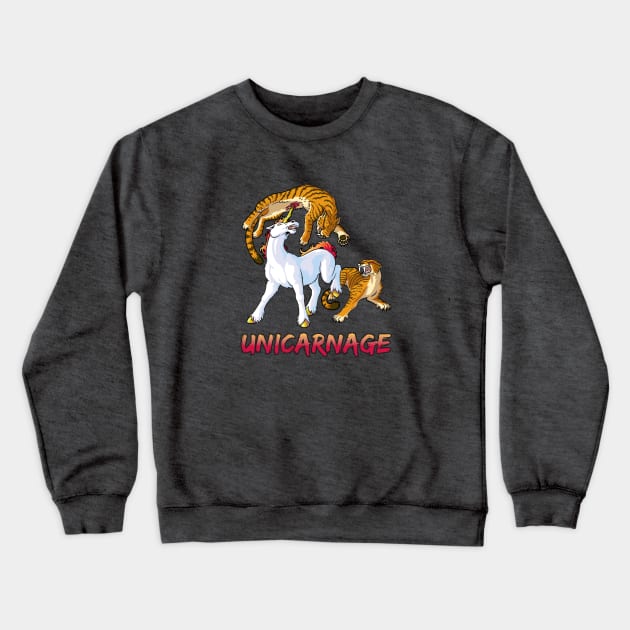 Unicarnage Crewneck Sweatshirt by GiveNoFox